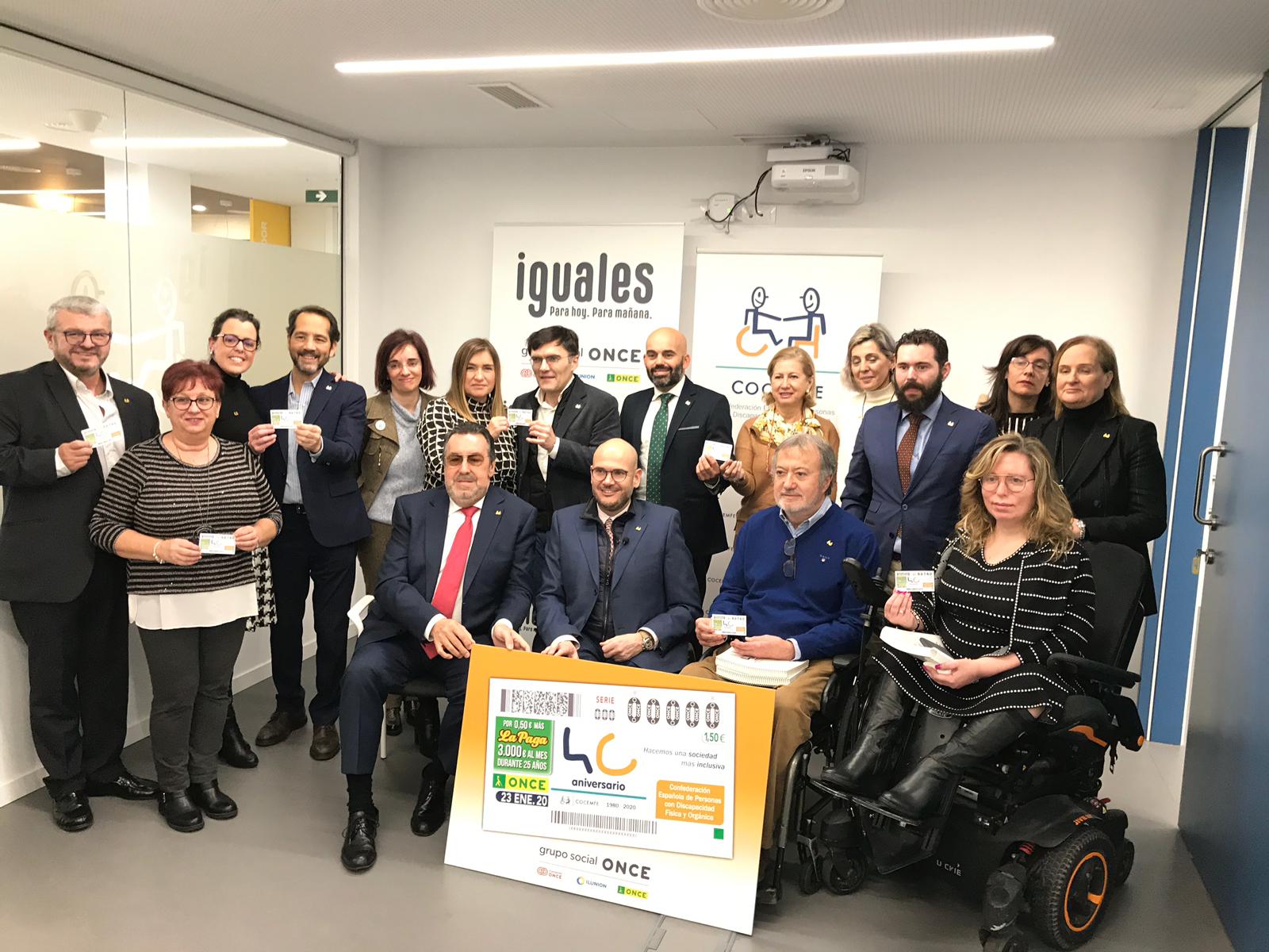 Presentación Cupón Once con motivo del 40 aniversario de COCEMFE 1980-2020