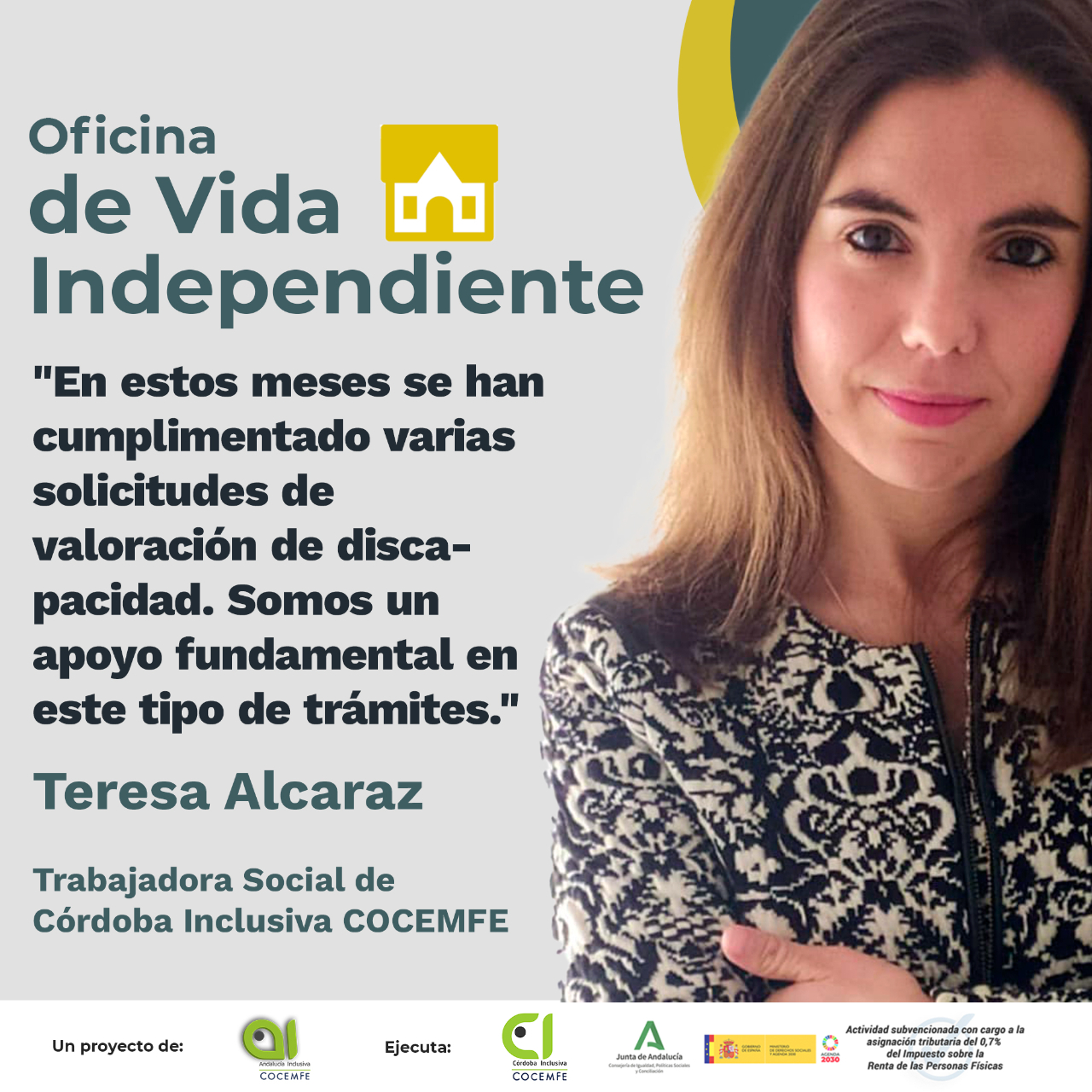 Teresa Alcaraz es trabajadora social de Córdoba Inclusiva Cocemfe