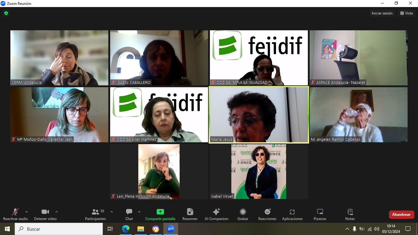 Andalucía Inclusiva y FAMDISA participan en la Comisión de la Mujer de CERMI para definir los pasos finales de 2024 con foco en los derechos de las mujeres con discapacidad rurales