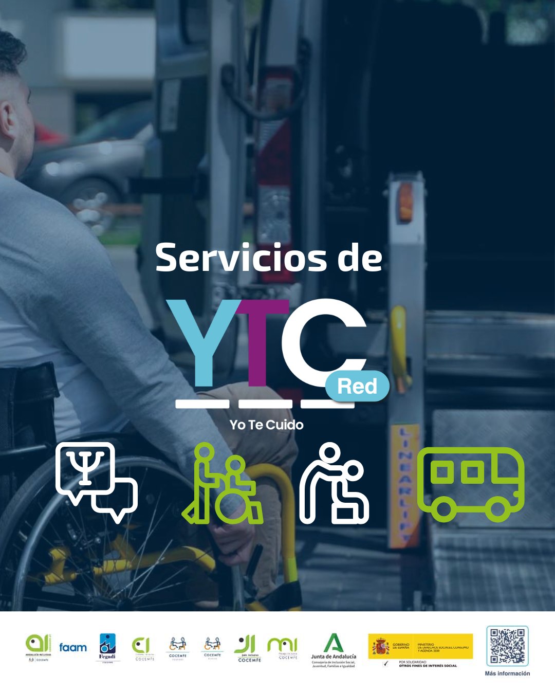 YTC.Red es un programa de apoyos y atención integral para facilitar la inclusión y la participación activa en la comunidad de las personas con discapacidad física y orgánica de Andalucía.