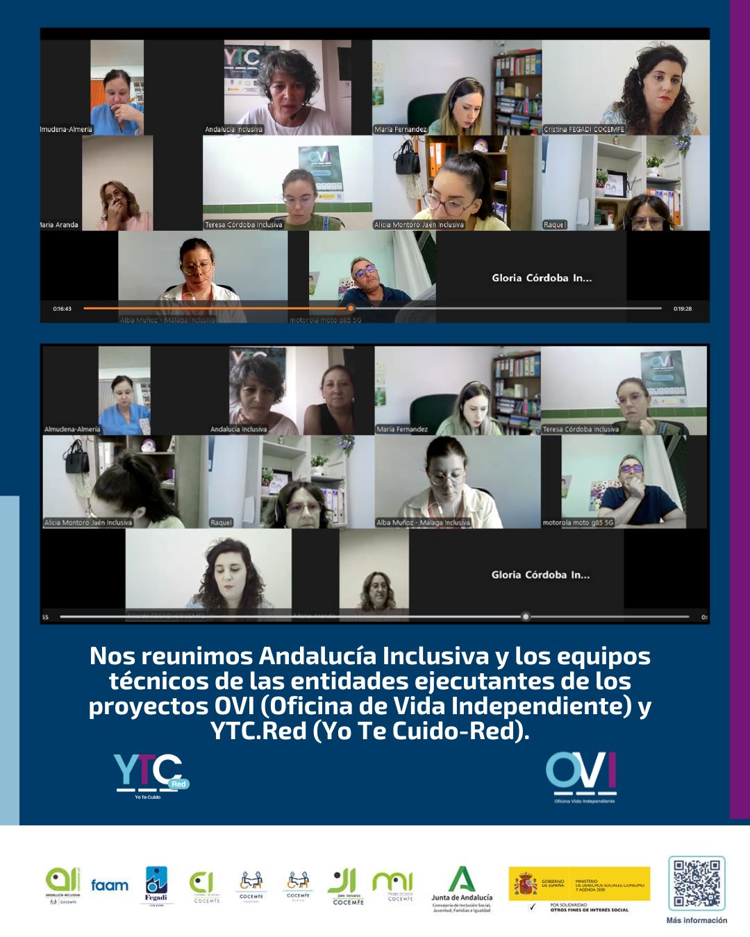 Nos reunimos Andalucía Inclusiva y los equipos técnicos de las entidades ejecutantes de los proyectos OVI (Oficina de Vida Independiente) y YTC.Red (Yo Te Cuido-Red). (2)