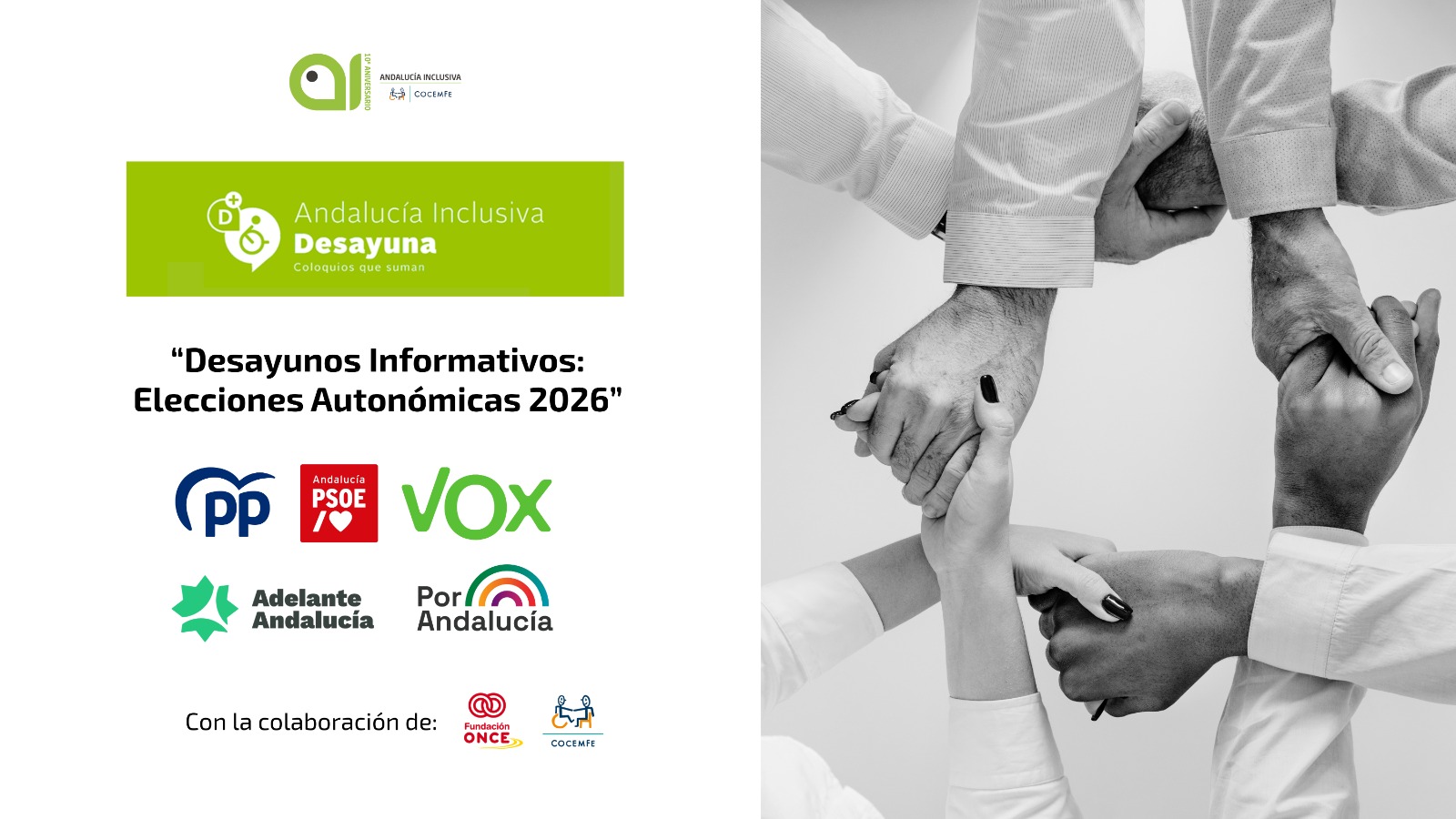 Andalucía Inclusiva sitúa la discapacidad en la agenda política en el marco de la precampaña electoral andaluza
