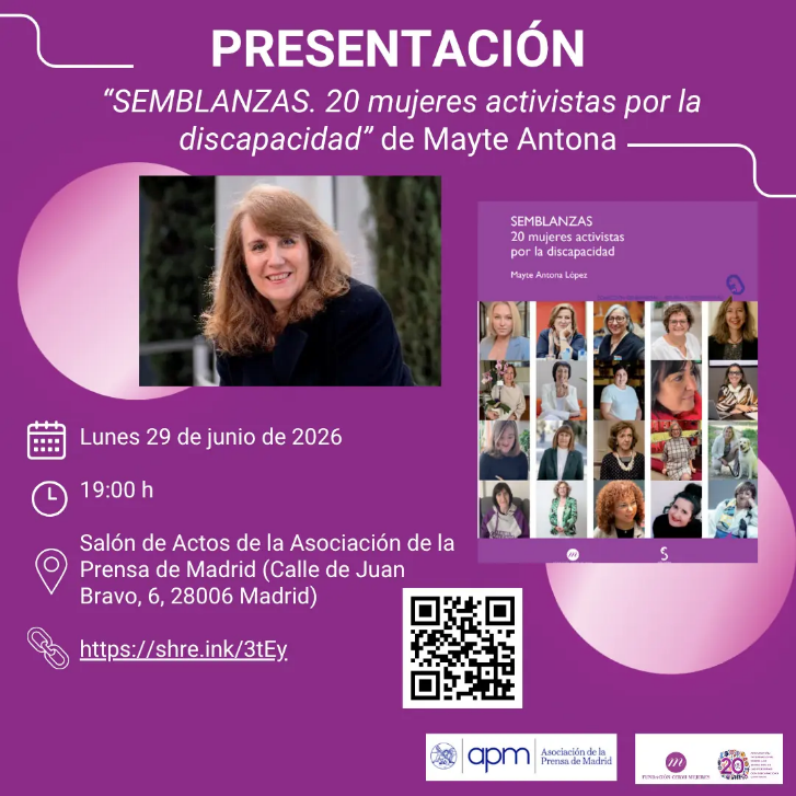 Se presenta hoy el libro Semblanzas. 20 mujeres activistas por la discapacidad